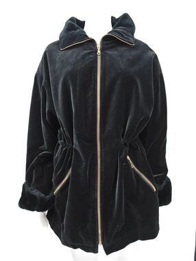 Vintage Julia Klein Women's Velvet Coat Black Small